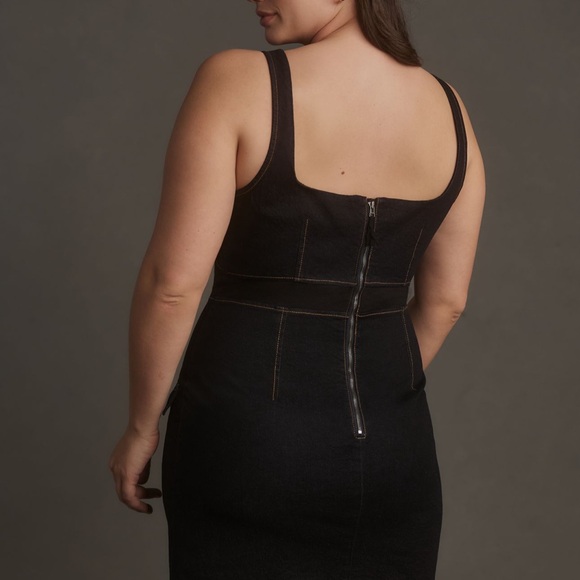 NWT Anthropologie Sleeveless Square Neck Slim Knit Mini Dress - Picture 6 of 9